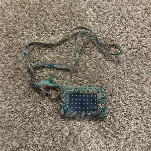Vera bradley blue wallet and lanyard